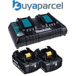 Makita BL1830 18v 2 x LXT 3.0ah Lithium-Ion Batteries + DC18RD Dual Port Charger