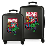 Marvel Avengers Sky Avengers Set de Bagages Noir 55/68 cms Rigide ABS Serrure à combinaison 104L 4 roues doubles Bagage à main