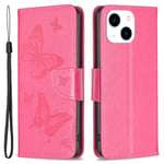 Trolsk Imprint Butterflies Wallet (iPhone 15) - Rosa