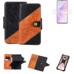 Sleeve for Oppo A77 5G Wallet Case Cover Bumper black Brown 