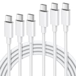 Quntis Lot de 3 Câble USB C vers USB C 1M, Charge Rapide 60W Câble Type C, Chargeur Fil USB C Cordon Compatible avec Sansung Galaxy S23 S22 S21 S20 iPad Pro MacBook iPhone 15 Pro Huawei Google Pixel