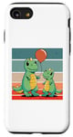 Coque pour iPhone SE (2020) / 7 / 8 Dinosaures mignons duo de dinosaures ballon rouge