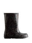 Hunter Kids' First Classic Giant Glitter Wellington Boots, Black