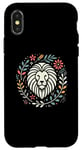 Coque pour iPhone X/XS Lion floral en fleurs coloré Afrique Jour des morts