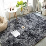 Jn.songs - Tapis Salon à Poils Longs, Tapis Shaggy Moderne Design pour Chambre, Couloir, Dimension - Gris Foncé