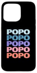 Coque pour iPhone 15 Pro Max Funny Modern Repeated Text Design Popo Grandpa Granddad