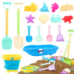 LUKIUP Jouets de Plage pour Enfants, 16 Pièces Jouets de Sable Enfants avec Seau de Plage Pliable, Pelle Plage,Moules pour Animaux, Jeux d'eau Exterieur pour Enfants 2 3 4 5 6 an