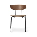 ferm LIVING Herman Stol walnut, svart stålstativ