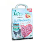 LifeGreen Litière Naturelle pour Chat, 2 kg, pêche, avec Fibre de Pois et amidon de maïs, végétal, biodégradable, aggglomérant, 3,8L, élimine Les odeurs