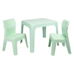 resol grupo Jan Set Enfant 2 chaises et 1 Table pour intérieur, extérieur, Jardin, Plastique, Aquamint, 2 sillas y 1 mesa