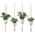 Groofoo - Panier suspendu en macramé,panier suspendu en corde de coton pot de fleur Support de plante en macramé robuste panier suspendu plante