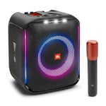 JBL PartyBox Encore Essential Haut-Parleur Portable D'intérieur et D'extérieur avec Lumières Intégrées, Design Résistant aux Éclaboussures, Basses Profondes et 10 Heures de Lecture, Noir