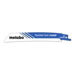 Metabo 5 lames de scie sabre « flexible fast metal » 150 x 0,9 mm, BiM, 1,8mm/14TPI (626568000)