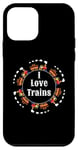 Coque pour iPhone 12 mini I Love Trains Train Track Jouet électrique Train Train Tee