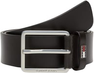 Tommy Jeans Ceinture Homme Flag Leather avec Drapeau en Cuir, Marron (Dark Brown), 105 cm