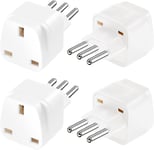 4 Pack Italy Plug Adapter UK to Italy Plug Adapter UK to 3 pin Italy Travel UK