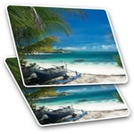 2 x Rectangle Stickers 10 cm - Madagascar Beach Ocean Tropical #12597