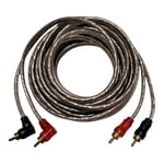 5 meter L shape, easy fit behind TV and small space, 2 RCA to 2 RCA Plug Car Audio,Hi-Fi Audio, TV, DVD, Home amplifier, car System Amplifier Braided Copper Cable, Heat resistance