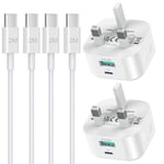 iPhone 16 Charger,2Pack i Phonefast Apple Fast Charger Cable and Plug 6 Feet Long 25W/9V/12V PD 3.0 Super Fast for iPhone 16/16 Plus/16 Pro/16 Pro Max/15 Plus/15 Pro Max,2M USB C to C Lead and Plug