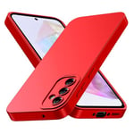 Tenphone Coque pour Samsung Galaxy A55 5g, Coque Samsung A55, Housse Etui de Protection en Silicone Souple,Cover Antichoc avec Protege de Camera,Compatible avec TPU (Rouge, Samsung A55)