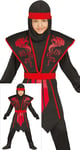 FIESTAS GUIRCA Déguisement Shadow Ninja pour Garçon - Costume Ninja Dragon Rouge - Costumes d'Halloween pour Garçons Âge 3-4 Ans