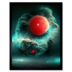 Cinematic Space Fantasy Illustration Nebula Death Star Red Dwarf Art Print Framed Poster Wall Decor 12x16 inch