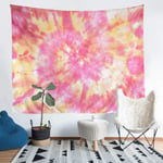 Loussiesd Tie Dye Wall Hanging Set For Teen Girls Girly Watercolor Novelty Tapestry Boho Psychedelic Printed Wall Blanket Gypsy Swirl Pattern Wall Art Pink Room Decor Tapestries XLarge 69x91