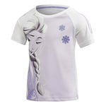 adidas LG DY Fro Tee T-Shirt Fille White/Light Purple FR: L (Taille Fabricant: 1824)