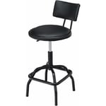 Tabouret de Bar en Cuir, Chaise de Bar avec Dossier Rembourré, Chaise Haute avec Repose-Pieds, Pivotant sur 360°, Hauteur Réglable (62-73CM), pour