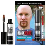 Mens Hair Colour Mascara Dye Beard Moustache Eyebrows BROWN AUBURN BLACKBEARD