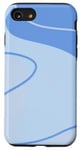 Coque pour iPhone SE (2020) / 7 / 8 Bleu clair Boho neutre abstrait ligne art design