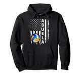 Volleyball Practice Abuela America Flag Men Women Xmas Pullover Hoodie