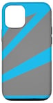 Coque pour iPhone 13 Rayures optiques bleu ciel gris perspective