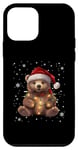 Coque pour iPhone 12 mini Ours de Noël Lumières de Noël Père Noël Ours en peluche Noël