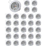 Lampesecoenergie - Lot de 30 Spot led ronde blanc orientable 38° blanc chaud