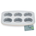 Bake with Elegance: 6-Cup Cake/Muffin Pan Set - Blue, Teal, Marble, Golden, Cream - Aluminized Steel with Ceramic Non-Stick Coating, PFOA & PFAS Free - Non-Toxic, Heavy-Duty Bakeware