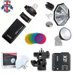 UK Godox 2.4 TTL HSS Two Heads AD200 Flash+X2T-F For Fuji+Softbox Reflector Kit