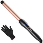 Curling Wand 25mm, Haglater Hair Curler Quick Heating Curling Wand for Long Hair, Ceramic Barrel Curling Tongs with Adjustable Temperature 80-230°C