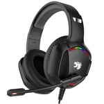 IMYB Gaming Headset with Microphone for Pc, Xbox One Series X/s, Ps4, Ps5, Switch, Stereo Wired Noise Cancelling Over-Ear Headphones with Mic, RGB, for Computer, Laptop, Mac, Nintendo, Gamer (Black)