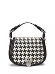 Lauren Ralph Lauren Tanner Houndstooth Cross Body Bag, Black/Multi