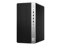 HP ProDesk 600 G5 - Micro-tour - Core i5 9500 / 3 GHz - RAM 8 Go - SSD 256 Go - NVMe, TLC - graveur de DVD - UHD Graphics 630 - GigE - Win 10 Pro 64 bits - moniteur : aucun - clavier : Français