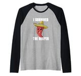 I Survived Carolina Reaper Spicy Chili Red Pepper Hot Sauce Raglan Baseball Tee