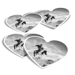 4x Heart Stickers - BW - Kazakh en Eagle Hunter Man #35917