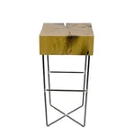 Bois butiq tabureto Granda Tabouret, Bois, Naturel, Gris, 37 x 37 x 77 cm