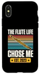 Coque pour iPhone X/XS The Flute Life Chose Me Established 2023 Year Flûte d'anniversaire