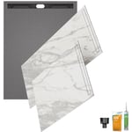 Receveur de douche à carreler 160 x 100 Wedi Fundo Riolito Neo + revêtement Top marble white + colle + ecoulement linéaire vertical + kit étancheité