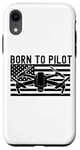 iPhone XR Born To Pilot Drone Quad Copter American Flag Funny Case