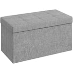 Homcom - Banc coffre style Chesterfield effet capitonné dim.76L x 38l x 38H cm tissu gris chiné