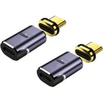 2 st USB C magnetiska adaptrar, PD 140W, 40GBP dataöverföring, magnetisk USB-C-adapter, typ C magnetisk kontakt för bärbar telefon HDTV