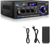 AK45 Mini Amplificateur HiFi Amplificateur Stéréo Bluetooth Radio Amplificateur Audio Récepteur Wiimp Ampli 12V/220V 400W 2 Canaux Amplificateur de Puissance Numérique avec USB Carte SD